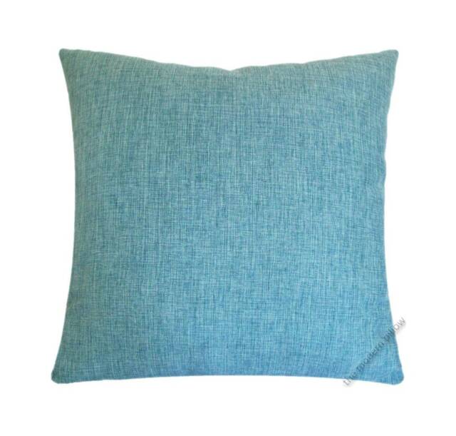 Aqua Blue Cosmo Linen Decorative Throw Pillow Cover/Case Cushion 20x20 - image 1