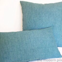 Aqua Blue Cosmo Linen Decorative Throw Pillow Cover/Case Cushion 20x20 - thumbnail 2