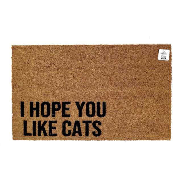 I Hope You Like Cats Doormat - Funny Cat Lover Welcome Mat Pet Friendly Entryway Rug Parent Gift For Owners Front - image 1