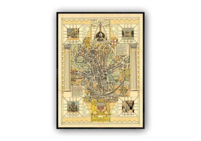 Bath Map - Pictorial Map Of The Historic City -Bath Illustrated Illustration Print Art UK Artwork Birthday Gift - image 1