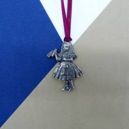 Set Of Alice in Wonderland Pewter Decorations - Alice- Tweedles Mad Hatter White Rabbit Christmas Tree Book Lover - thumbnail 3
