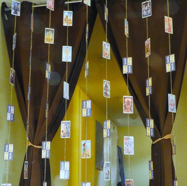 Mystical Tarot Card Wall Hanging/Beaded Certain Room Divider - One Of A Kind - image 1
