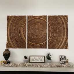 Large 3D Wood Wall Art Panel - Birch Plywood Triptych, Sculptural Statement Decor, Trunk - thumbnail 3