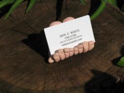 Sculpted Clay Hands Business Card Holder