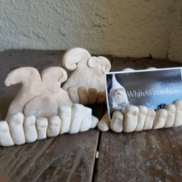 Sculpted Clay Hands Business Card Holder - thumbnail 2