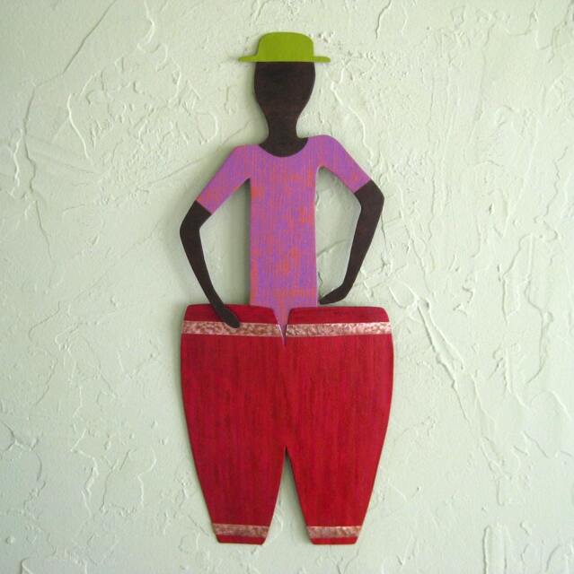 Handmade Metal Conga Drum Wall Art Caribbean Music Sculpture - 9x21 - image 1