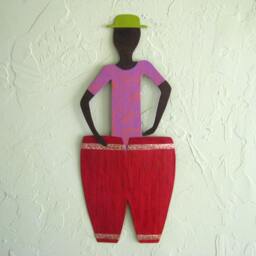 Handmade Metal Conga Drum Wall Art Caribbean Music Sculpture - 9x21 - thumbnail 1