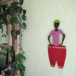Handmade Metal Conga Drum Wall Art Caribbean Music Sculpture - 9x21 - thumbnail 3