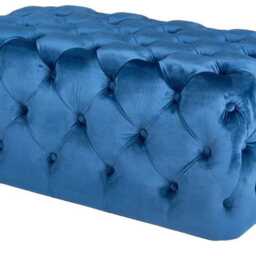Fully Upholstered Rectangular Chesterfield Footstool Ottoman - Handmade Cube-style Footrest Or Coffee Table Size 76x42x34cm - thumbnail 2