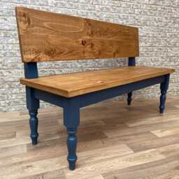 Farmhouse Turned Leg Straight Edge Dining Table - Customisable - thumbnail 4
