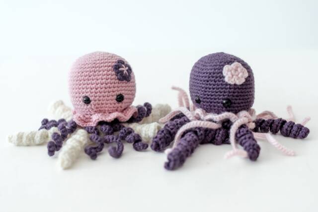 Crochet Octopus Soft Toy - Amigurumi Child Plush Birth Gift - image 1
