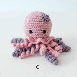 Crochet Octopus Soft Toy - Amigurumi Child Plush Birth Gift - thumbnail 3