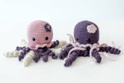 Crochet Octopus Soft Toy - Amigurumi Child Plush Birth Gift - thumbnail 1