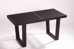 Handmade Black Hardwood Entryway Bench With Cushion - 36