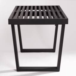 Handmade Black Hardwood Entryway Bench With Cushion - 36 - thumbnail 3