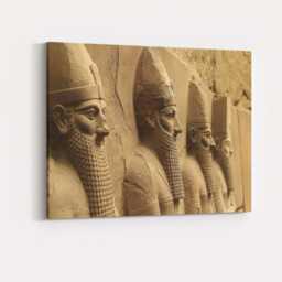 Ancient Persian Stone Guardian Relief Historical Sculpture Architecture Canvas Wall Art Print Decor Picture Ready To Hang - thumbnail 4