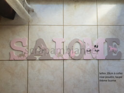 Wooden Letter/Baby Room Door Plaque First Name To Stick Personalized Unicorn Theme - thumbnail 1