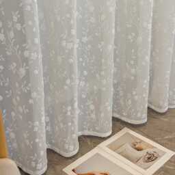 White Flower Sheer Curtains Custom For Bedroom Living Room - thumbnail 2
