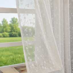 White Flower Sheer Curtains Custom For Bedroom Living Room - thumbnail 1