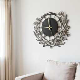 Peony Metal Wall Clock, Clock Unique For Home Decor & Arts, Personalized Modern Flower Clocks For Shop - thumbnail 2