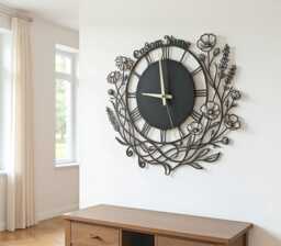 Peony Metal Wall Clock, Clock Unique For Home Decor & Arts, Personalized Modern Flower Clocks For Shop - thumbnail 1