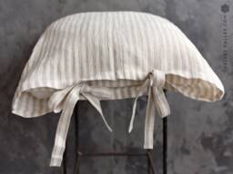 Striped Linen Pillow Case With Ties - Pinstriped Standard, Queen, King Sizes - Off White - thumbnail 1