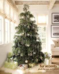 Faux Sheepskin Christmas Tree Skirt - Shaggy Fur Pelt, Usa Made