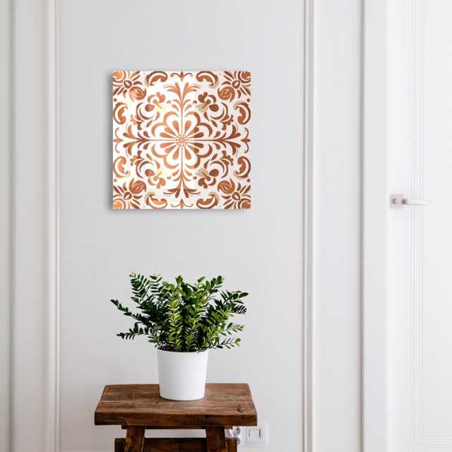 Ornamental Pattern Wall Mounted Key Cabinet, Brown Industrial Box, Classic Backgrounds & Patterns, For Lovers - image 1