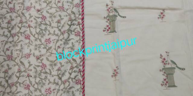 Hand Block Print Cotton Reversible Quilt Dohar, Summer Blanket, Cotton Quilt, King Size Quilt, Blanket & Throws, Cotton Double Bed - image 1