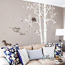 White Tree Decal Huge Tree Wall Wall Art Tattoo Mural Stickers Decals Decor - Nt008 - thumbnail 4
