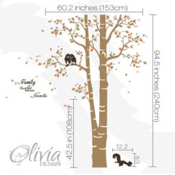 White Tree Decal Huge Tree Wall Wall Art Tattoo Mural Stickers Decals Decor - Nt008 - thumbnail 2