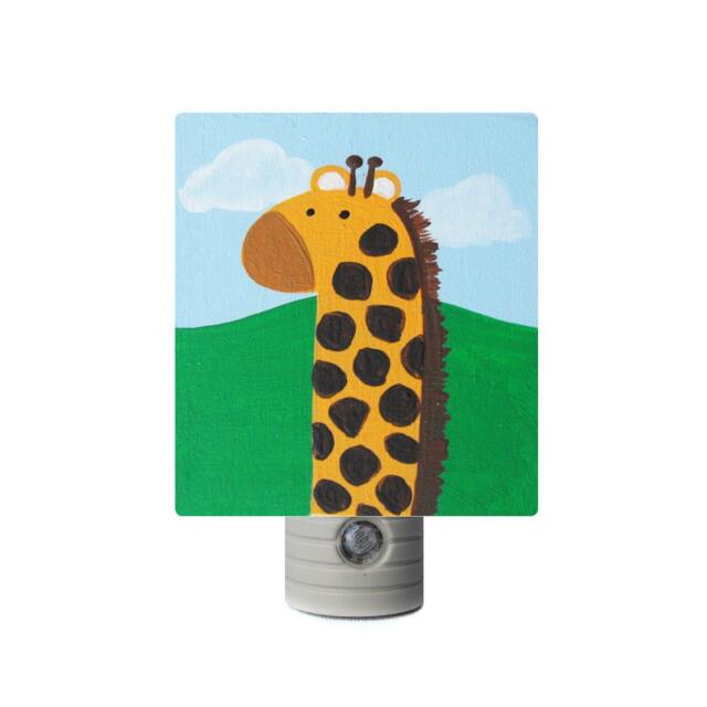 Night Light - Custom Hand Painted Children's Soft Led with Automatic Sensor Jungle Giraffe Safari Zoo Animals Or Any Theme - image 1