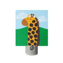 Night Light - Custom Hand Painted Children's Soft Led with Automatic Sensor Jungle Giraffe Safari Zoo Animals Or Any Theme - thumbnail 1