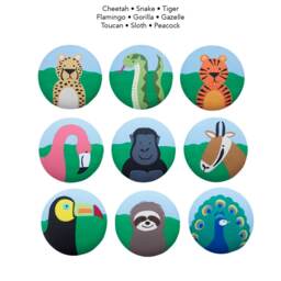 Night Light - Custom Hand Painted Children's Soft Led with Automatic Sensor Jungle Giraffe Safari Zoo Animals Or Any Theme - thumbnail 4