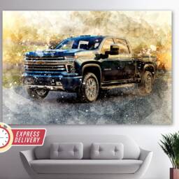Chevrolet Silverado 2500 Hd Truck Canvas Print, Off Road Wall Art, Canvas, Poster, Pickup - thumbnail 3