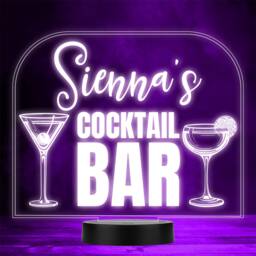Cocktail Glasses Martini Drinking Home Bar Man Cave Colour Change Night Light - thumbnail 1