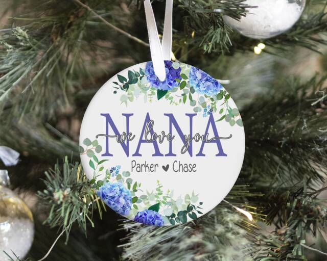 Personalized Christmas Ornament Gift For Mom Or Grandparent From Grandkids Children, Tree Keepsake - image 1