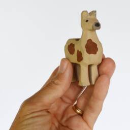 Hand Carved Wooden Noah's Ark Animals Llama's, Zebra's, Horse & Rhinoceros - thumbnail 3