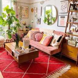 Red White Diamond Moroccan Rug - Kilim Berber Living Room Decor Boho Accent Handwoven Geometric Area Carpet - thumbnail 4