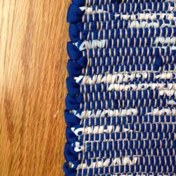 Royal Blue & White Rug, 41 1/2 - thumbnail 2