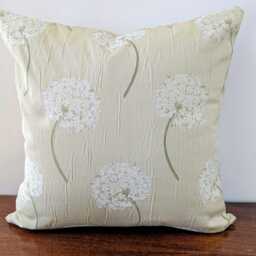 Handmade Sage Green Hydrangea Cushion Cover, Jacquard Floral Pillow - thumbnail 3