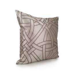 Off White/Tan Embroidered Pillow Cover, Decorative Throw Cushion Toss Pillow, Geometric Lumbar Pillow, Boutique Pillows - thumbnail 2