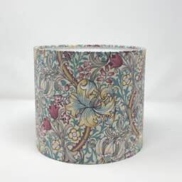 William Morris Golden Lily Drum Lampshade in A Pink & Teal Colourway - thumbnail 1