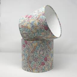 William Morris Golden Lily Drum Lampshade in A Pink & Teal Colourway - thumbnail 3