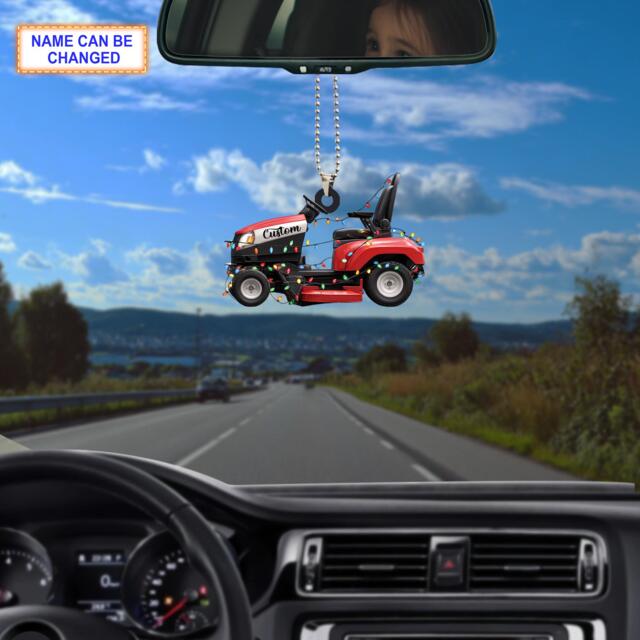 Personalized Lawn Mowers Christmas Ornament 2025, Riding Mower Tree Hanging Decoration With Xmas Lights, Holiday Gift - image 1