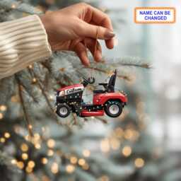 Personalized Lawn Mowers Christmas Ornament 2025, Riding Mower Tree Hanging Decoration With Xmas Lights, Holiday Gift - thumbnail 3