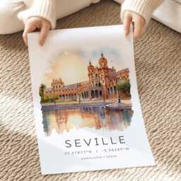 Seville Art Print, Travel Poster, Spain Art, Gift, Europe Housewarming, Holiday Gifts, Cards - thumbnail 2