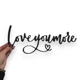 Love You More Wooden Script Sign Hallway Home Door Wall Decor Sticker Black