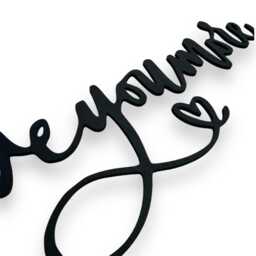 Love You More Wooden Script Sign Hallway Home Door Wall Decor Sticker Black - thumbnail 4