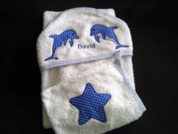 Hooded Towel & Washcloth With Personalized Name, Baby Bath Set, Gift For Newborns Baby Christmas Children's